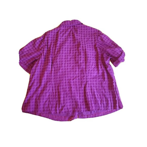 Womens Short Sleeve Button Front Sz 20W Lined Houndstooth Purple  Stlye & Co - Picture 2 of 7